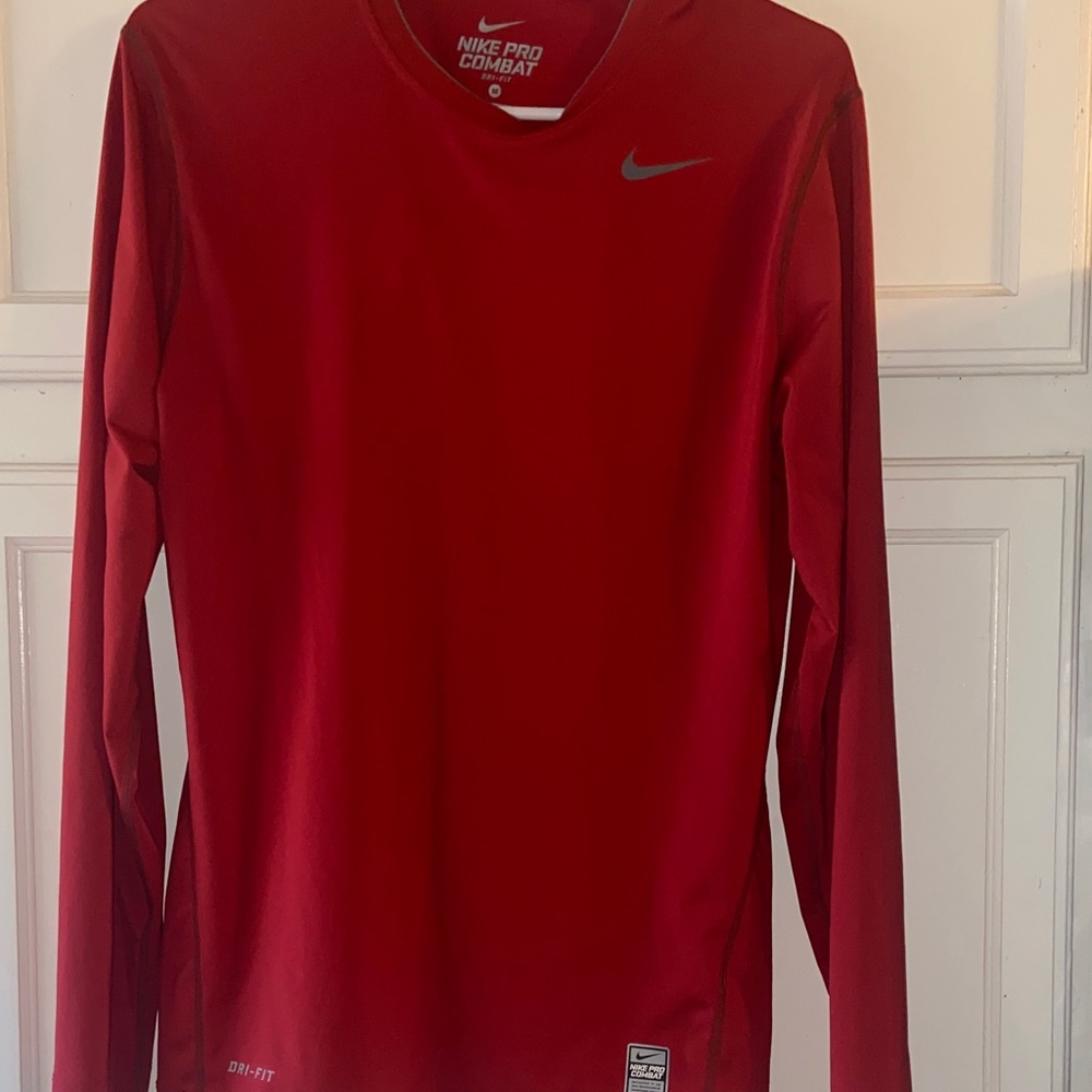 Nike Pro Combat Red Long Sleeve Top